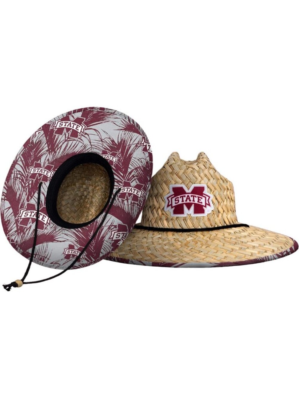 Floral Straw Sun Hat for Men | NCAA College Team Logo | Summer Accessory